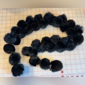 Black Fur Pom Pom Scarf